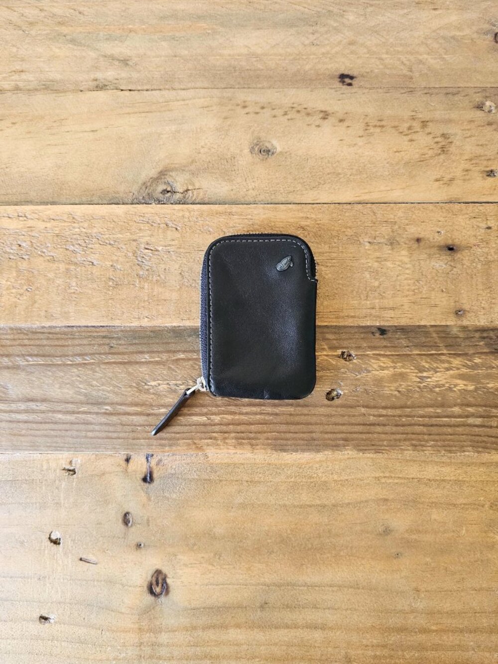 Bellroy Card Pocket Black Leather Zip Wallet Card Holder